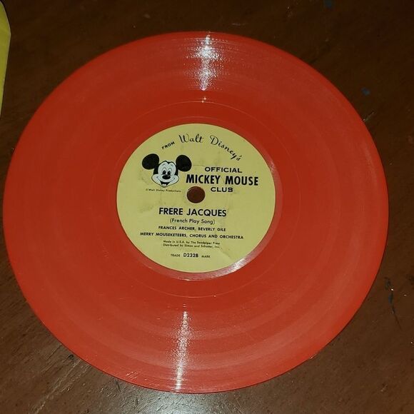 Vintage Walt Disney I'm No Fool and Frere Jacques Vinyl Orange D232A - Picture 6 of 7